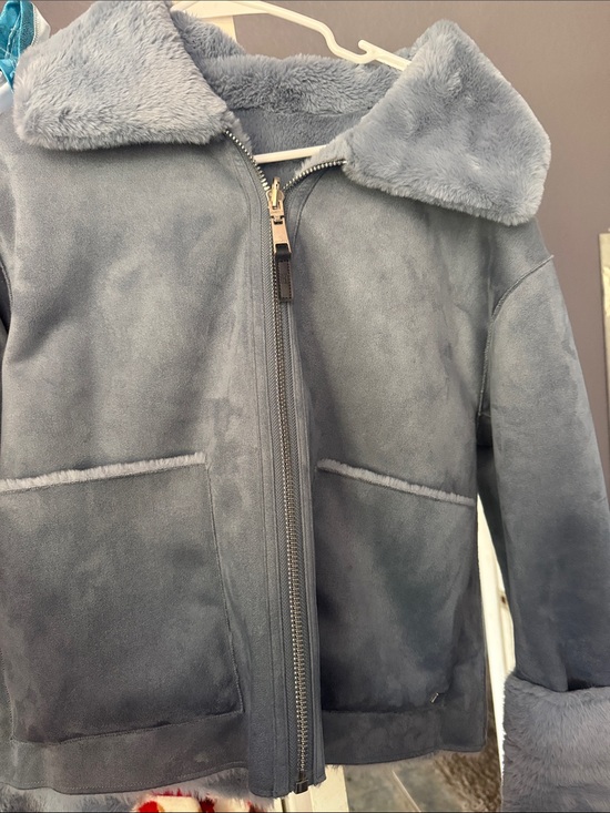 Tommy Hilfiger Jackets & Blazers - Tommy Hilfiger Light Blue Faux Shearling Zip Jacket